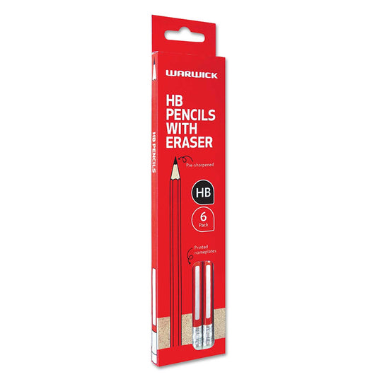 Warwick HB Pencil Eraser Tip Box of 6