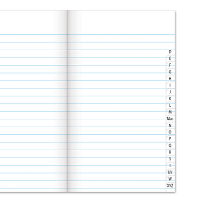 Warwick Indexed 5B1 Notebook 32 Leaf Ruled 7mm 165 x 100mm