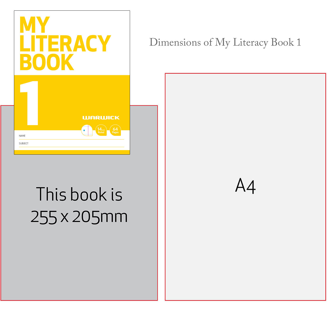 Warwick My Literacy Book 1 Dimensions