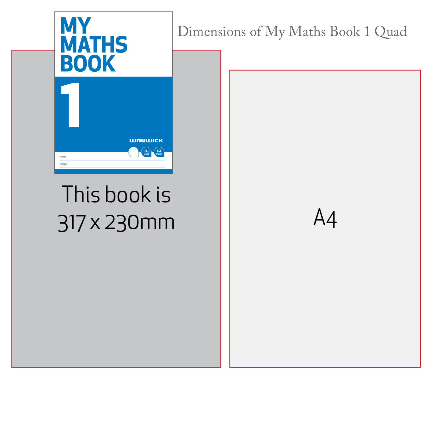 Warwick My Maths Book 1 Quad Dimensions