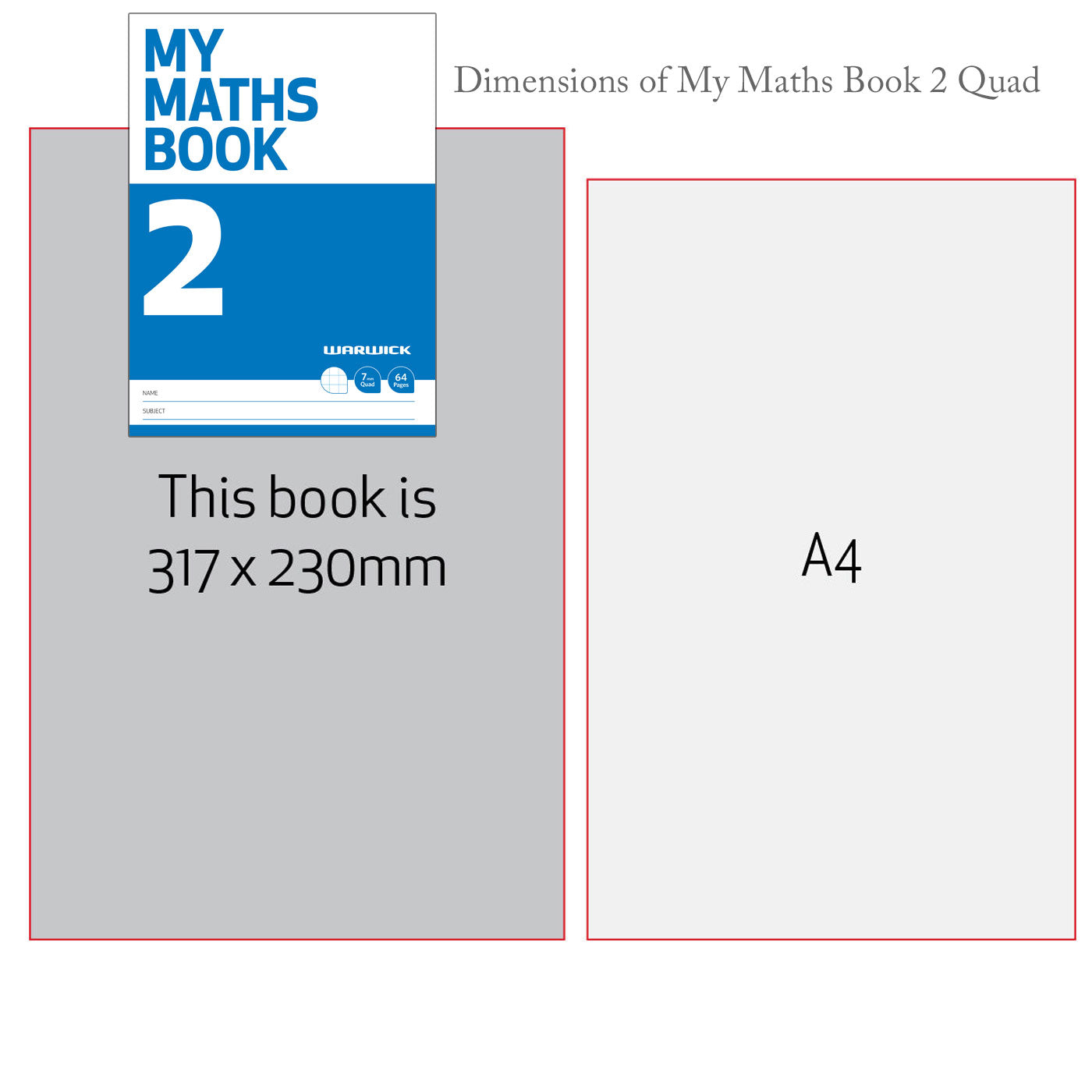 Warwick My Maths Book 2 Quad 7 mm 64 Pages