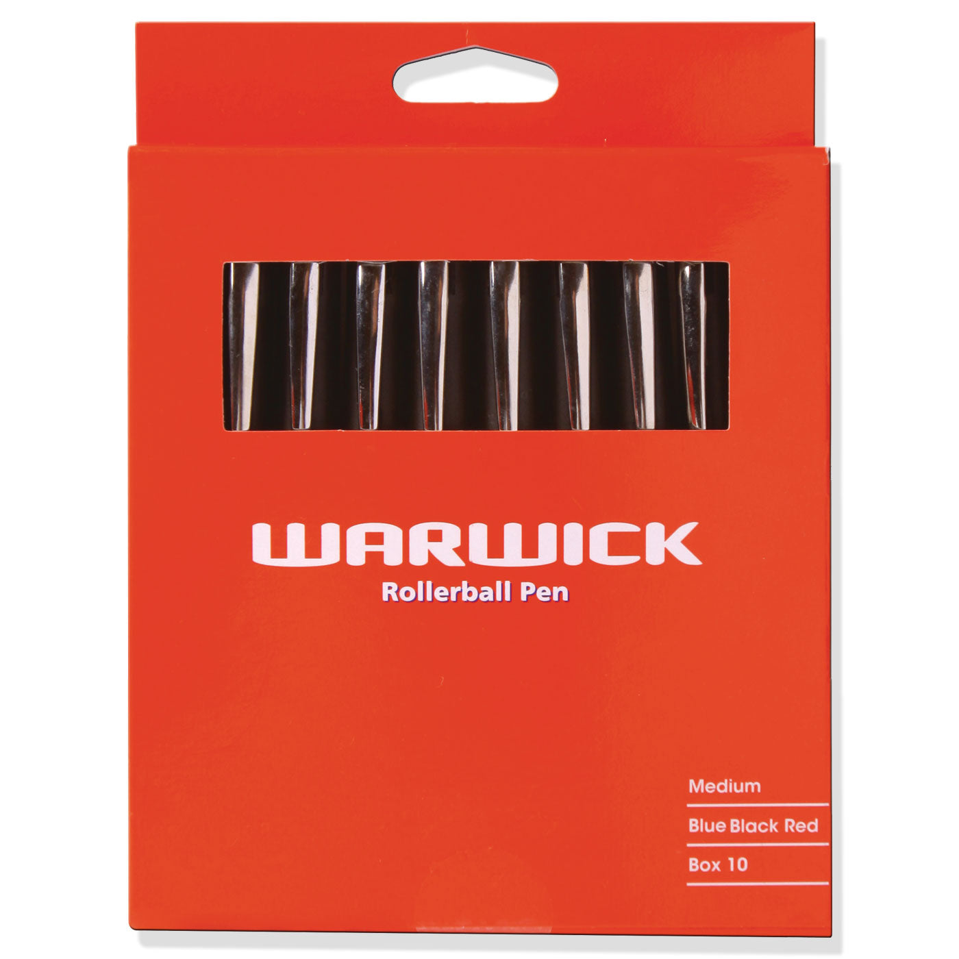 Warwick Pen Rollerball Capped Blue, Black & Red - Box 10