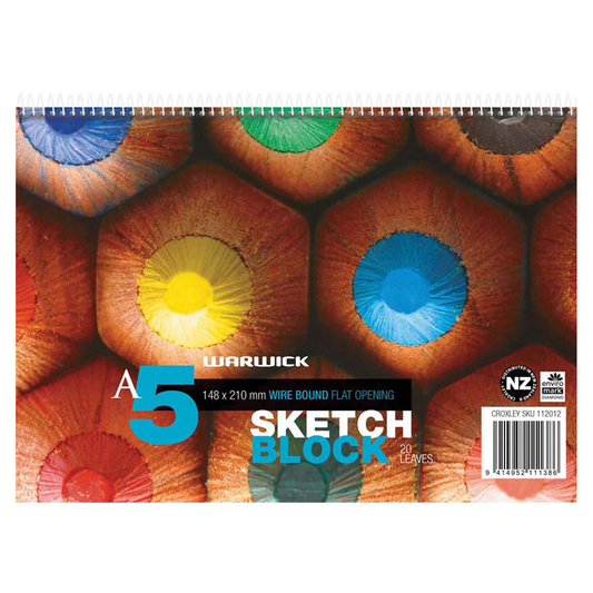 Warwick Sketch Pad Spiral Bound 20 Leaf A5