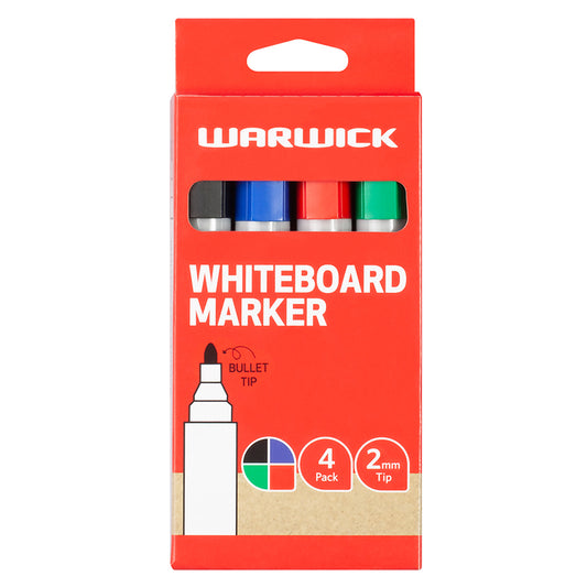 Warwick Whiteboard Marker Bullet Tip Pack of 4