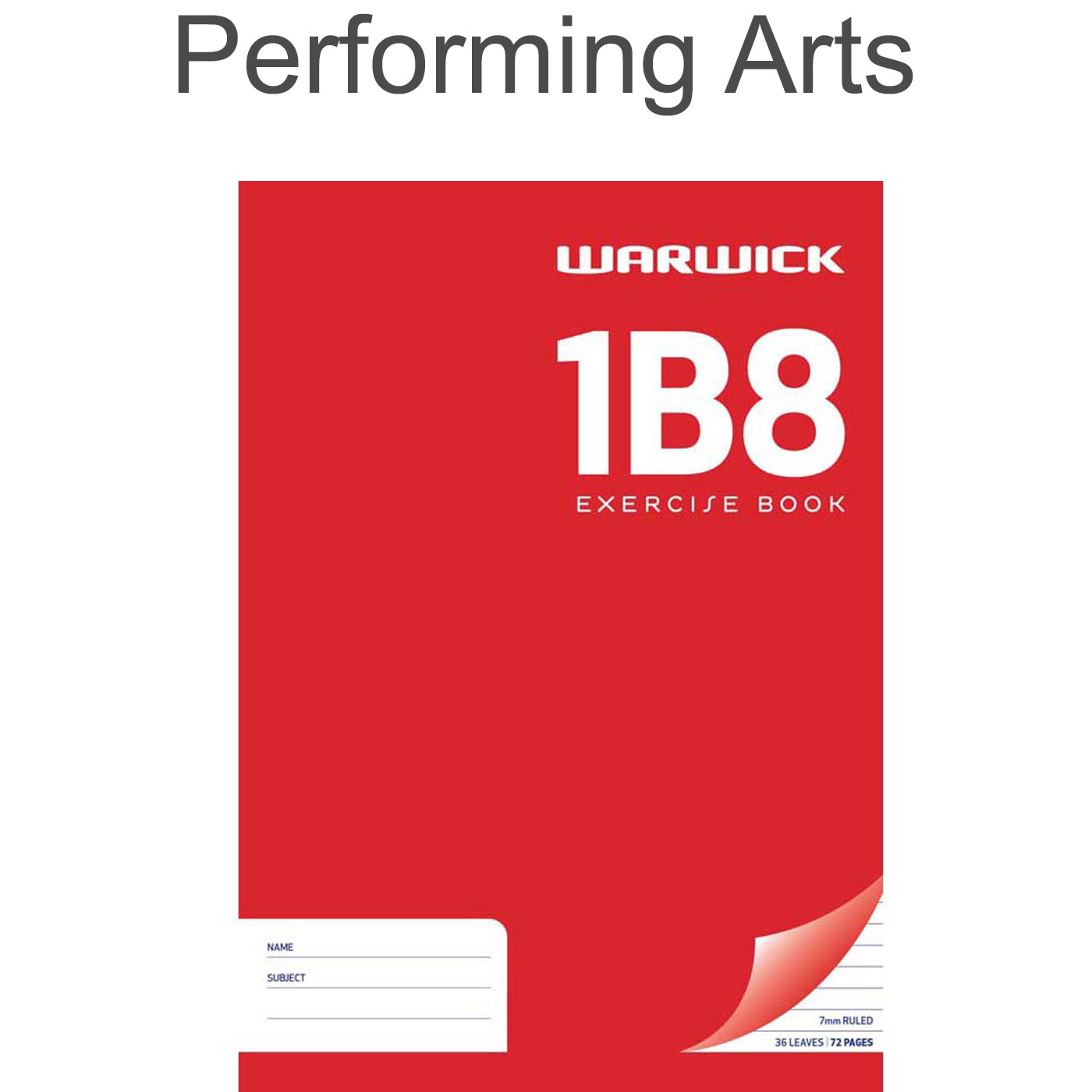 Warwick 1B8 Exercise Book WA4 36 Leaf A4 Unpunched Ruled 7mm