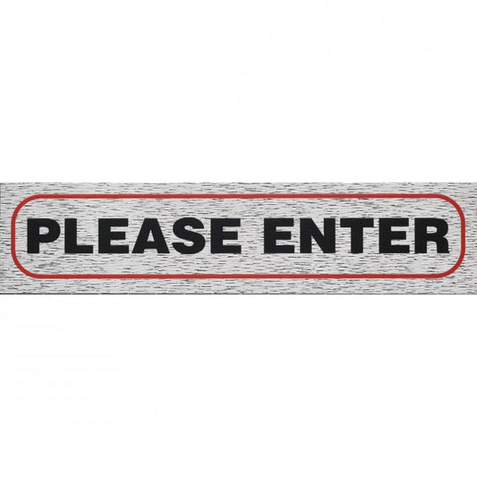 Information Sign "PLEASE ENTER" 17 x 4 cm [Self-Adhesive]