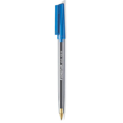 Staedtler Ballpoint Pen with Cap and Clip Medium  Blue - School Depot NZ