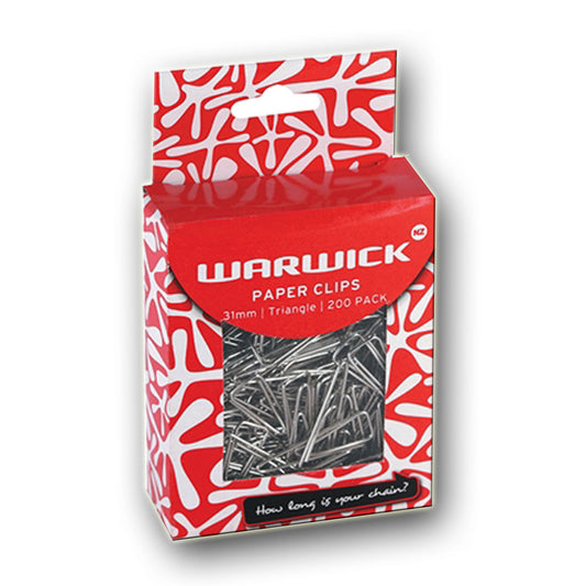 Warwick - Silver  Paper Clips, 31 mm-  Pack 150 - School Depot NZ